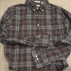 Haggar Men's Plaid Shirt - Black, Blue, and Red